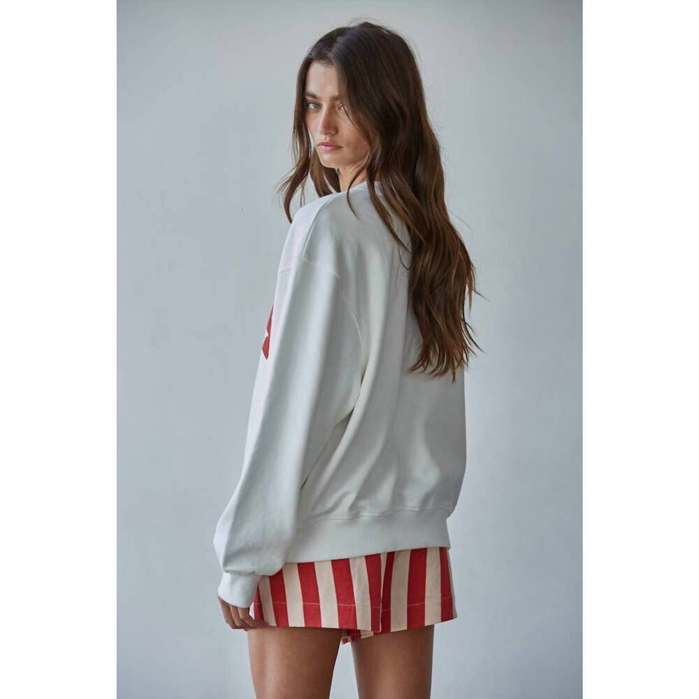 NEW BY TOGETHER freedom stripe shorts in red white - Picture 3 of 4